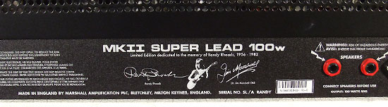 Marshall JMP MKII Super Lead 100 W  LImted Edition Randy Roads