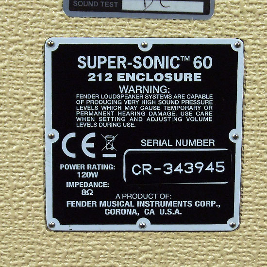 Fender Super-Sonic 60 212 Enclosure