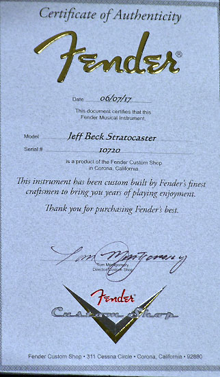 Fender Custom Shop Jeff Beck Stratocaster