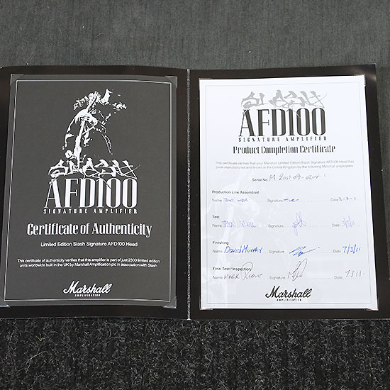 Marshall Slash Signature AFD100 Etat neuf avec footswitch et housse