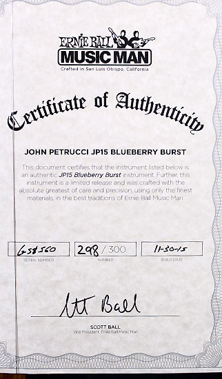 Musicman JP15 Blueberry Burst Quilt 298 sur 300