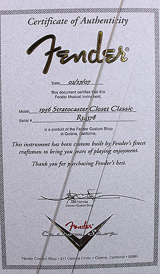 Fender Custom Shop 1956 Stratocaster Closet Classic
