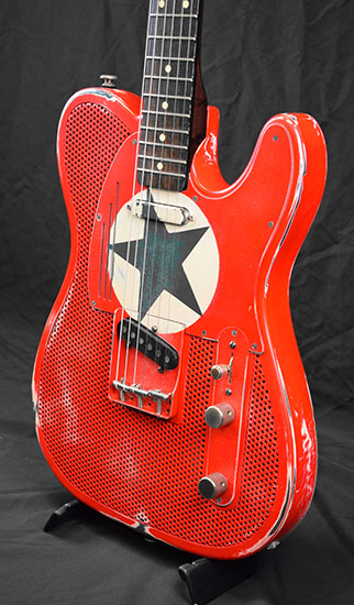 James Trussart Steelcaster Green Star Red over Cream