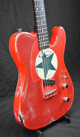 James Trussart Steelcaster Green Star Red over Cream